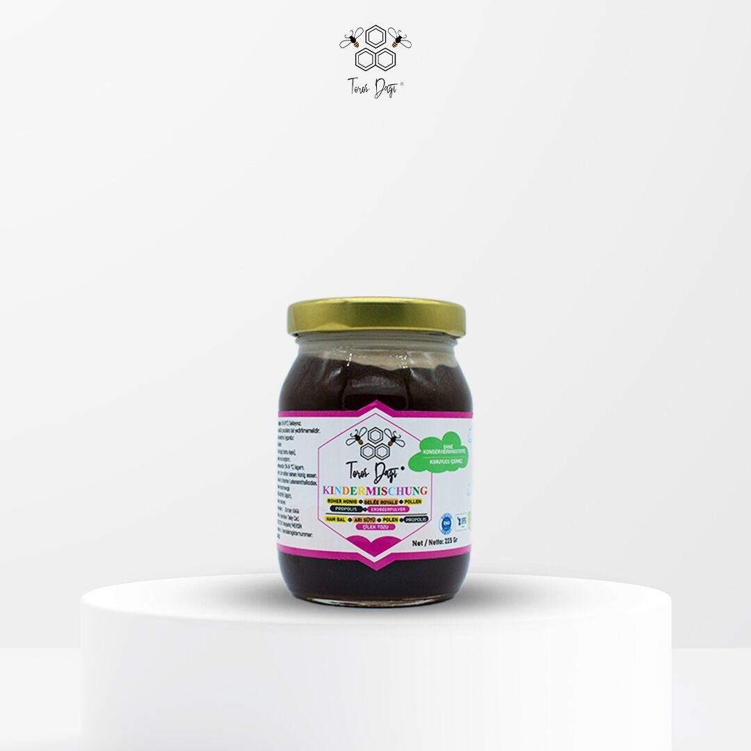 Toros Dağı Arı Sütü - Polen - Propolis - Çilek Tozu - Bal Çocuk Karışımı 225 gr