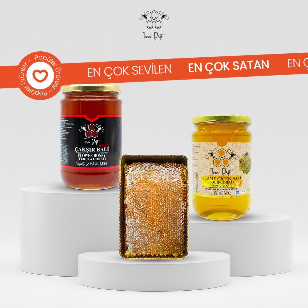 Avantajlı Paket - Süzme Çiçek Balı 860 gr - Petek Bal 1 kg - Çakşır Balı 860 gr
